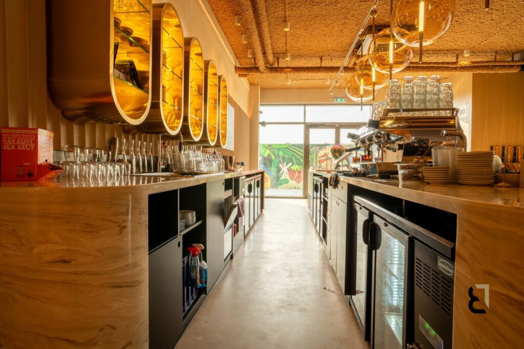 Betonvloer in restaurant